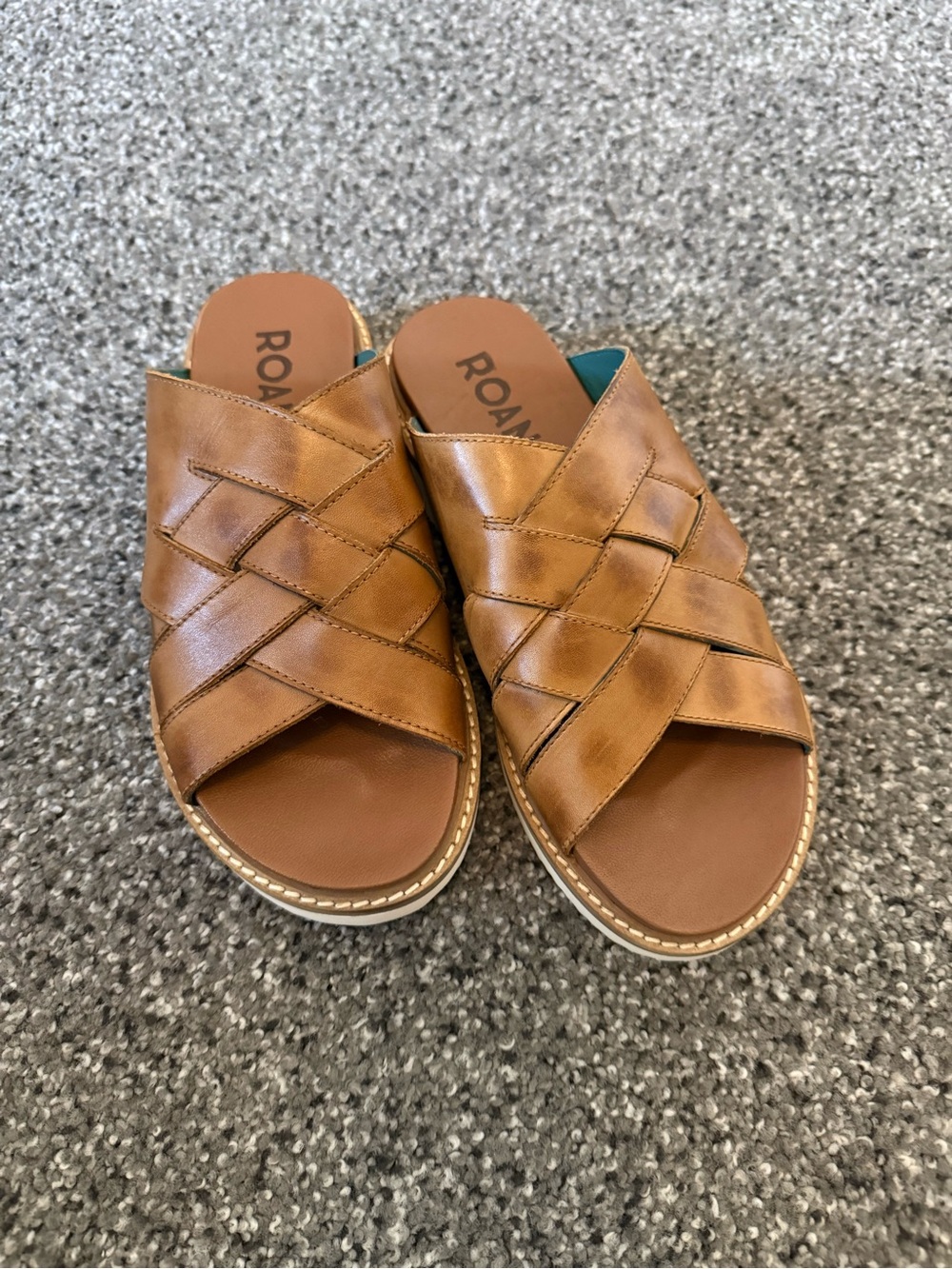 ROANSTan Woven Leather Slide Sandals